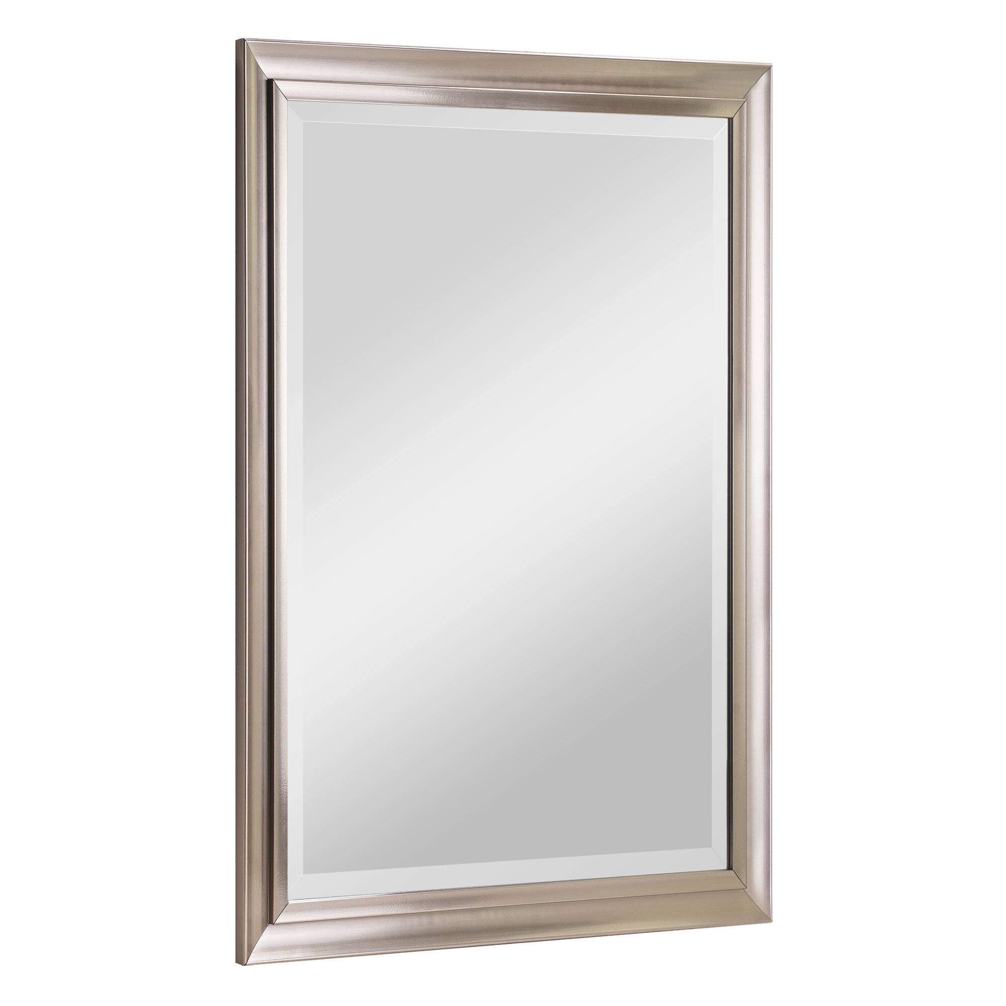 Head West 40" x 28" Oil Rubbed Antique Brushed Nickel Framed Wall Mirror